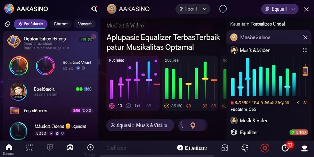 Tampilan antarmuka AAKASINO dengan fitur Equalizer yang intuitif.
