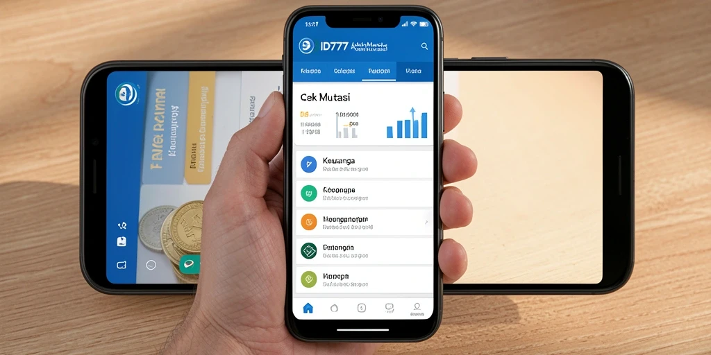 Tampilan utama aplikasi ID777 untuk memantau mutasi keuangan dengan mudah.