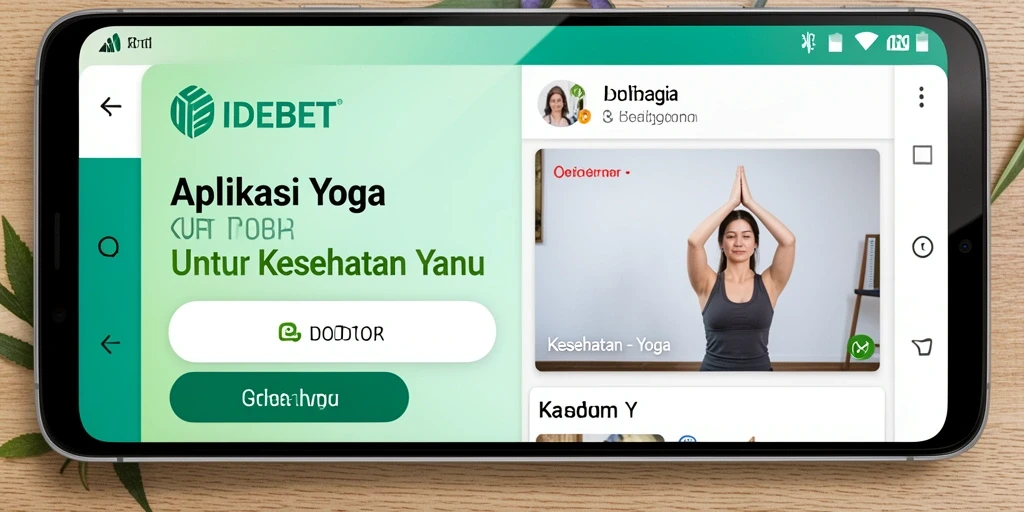 Tampilan antarmuka aplikasi Yoga IDEBET yang modern dan mudah diakses.