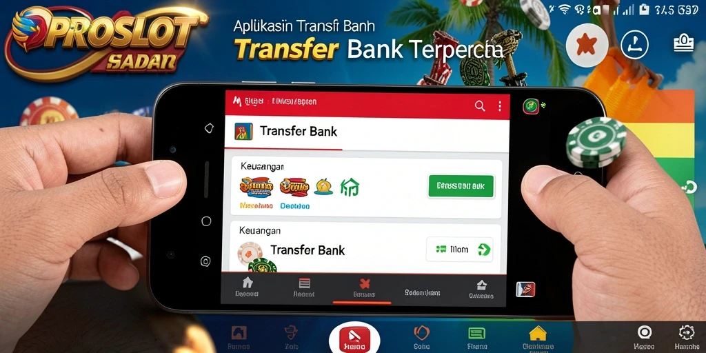 Antarmuka aplikasi PROSLOT yang memudahkan transfer bank.