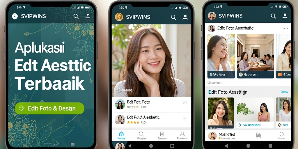 Antarmuka intuitive SVIPWINS untuk Edit Foto Aesthetic yang memukau.