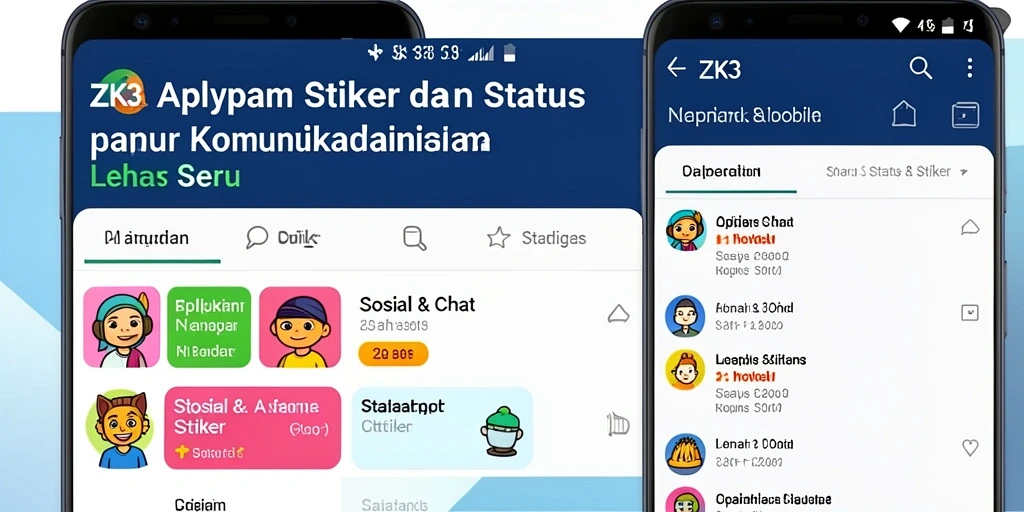 Tampilan antarmuka ZK3 dengan beragam stiker menarik.